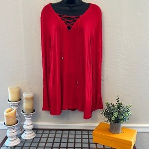 BOBEAU long sleeve red shirt